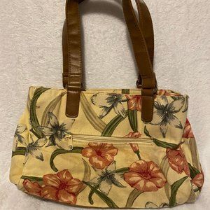 Canvas Purse with Leather Straps